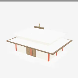 Buddhist Temple low-poly 3D model (7,324 tris)