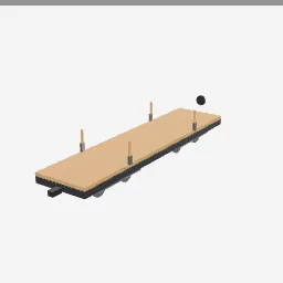 Flatcar low-poly 3D model (1,080 tris)