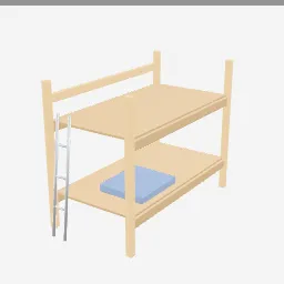 Bunk Bed low-poly 3D model (1,868 tris)
