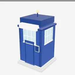 Police Box low-poly 3D model (4,020 tris)