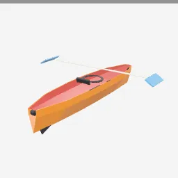 Kayak low-poly 3D model (1,161 tris)