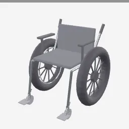 Wheelchair low-poly 3D model (8,740 tris)