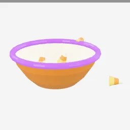 Candy Corn Bowl low-poly 3D model (2,608 tris)