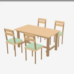Outdoor Dining Set low-poly 3D model (5,320 tris)