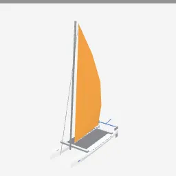 Catamaran low-poly 3D model (1,168 tris)