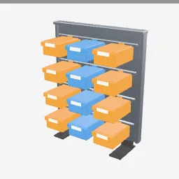 Parts Organizer Bins low-poly 3D model (6,664 tris)