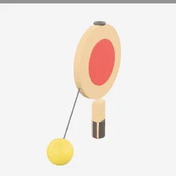 Paddle Ball low-poly 3D model (2,044 tris)