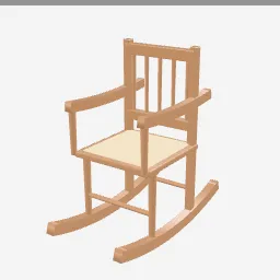 Rocking Chair low-poly 3D model (2,444 tris)