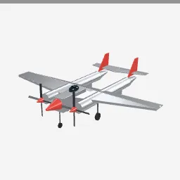 Twin Boom Plane low-poly 3D model (5,880 tris)