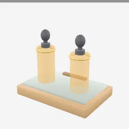 Beard Oil Set low-poly 3D model (3,244 tris)