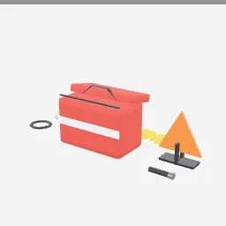 Car Emergency Kit low-poly 3D model (3,592 tris)