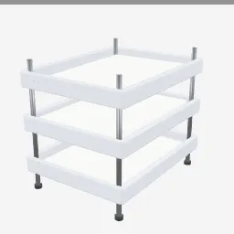 Letter Tray 3tier low-poly 3D model (2,488 tris)