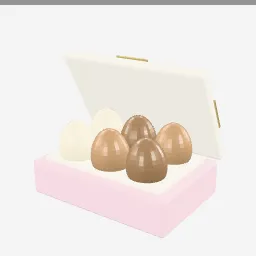 Chocolate Egg Box low-poly 3D model (7,500 tris)