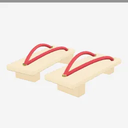 Geta Sandals low-poly 3D model (2,320 tris)