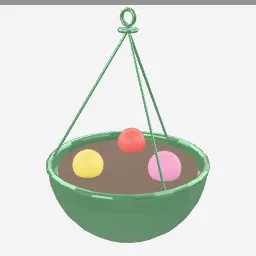 Hanging Basket low-poly 3D model (5,136 tris)