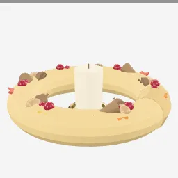 Autumn Wreath low-poly 3D model (17,072 tris)