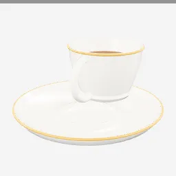 Teacup Saucer low-poly 3D model (8,164 tris)