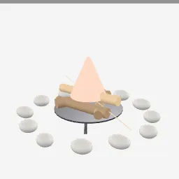 Campfire Set low-poly 3D model (6,664 tris)
