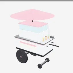 Ice Cream Cart low-poly 3D model (4,740 tris)