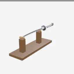 Wakizashi low-poly 3D model (4,900 tris)