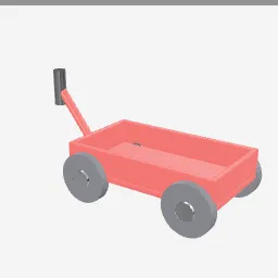 Toy Wagon low-poly 3D model (1,444 tris)