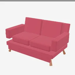 Settee low-poly 3D model (4,580 tris)