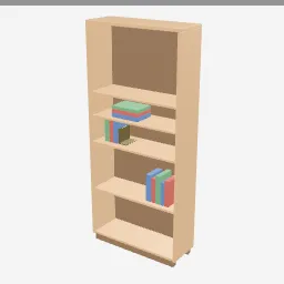 Bookshelf low-poly 3D model (4,864 tris)