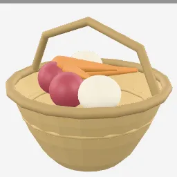 Root Veg Basket low-poly 3D model (3,304 tris)
