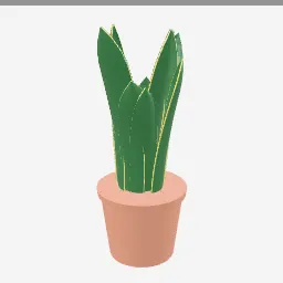 Snake Plant low-poly 3D model (7,572 tris)