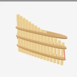 Pan Flute low-poly 3D model (3,100 tris)
