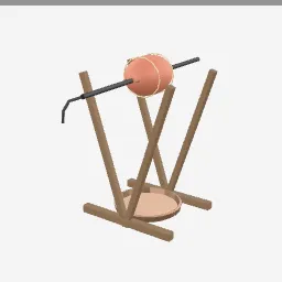 Roasting Spit low-poly 3D model (2,416 tris)