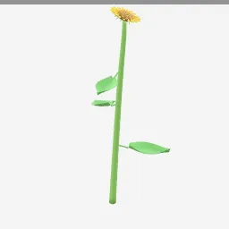 Sunflower low-poly 3D model (20,376 tris)