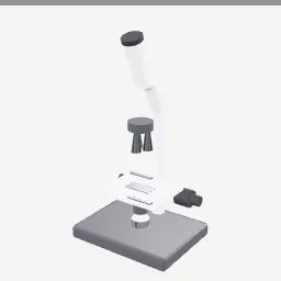 Microscope low-poly 3D model (3,468 tris)