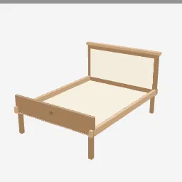 Bed Frame Wood low-poly 3D model (5,532 tris)