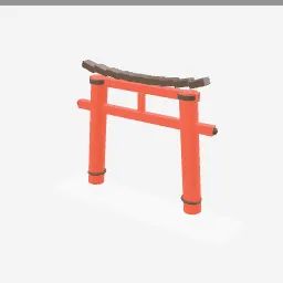Torii Gate low-poly 3D model (4,444 tris)