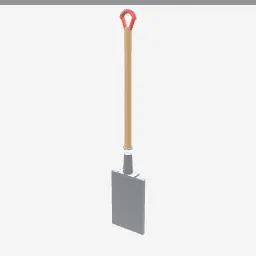 Shovel low-poly 3D model (1,948 tris)