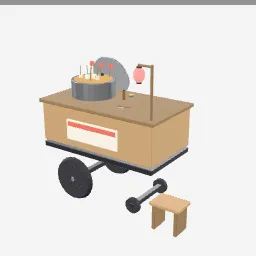 Oden Cart low-poly 3D model (7,080 tris)