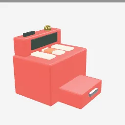 Toy Register low-poly 3D model (2,420 tris)
