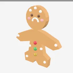 Gingerbread Man low-poly 3D model (9,296 tris)