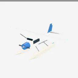 Seaplane low-poly 3D model (4,608 tris)