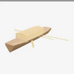 Sampan low-poly 3D model (898 tris)