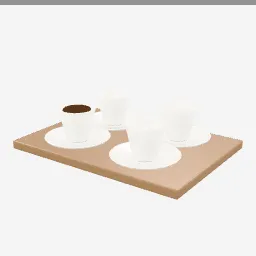 Espresso Cups Set low-poly 3D model (8,428 tris)
