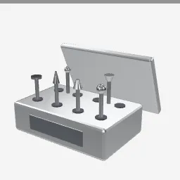 Bur Set low-poly 3D model (2,892 tris)