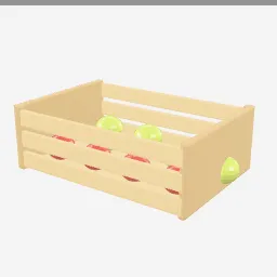 Fruit Crate low-poly 3D model (4,392 tris)