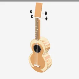 Ukulele low-poly 3D model (7,620 tris)