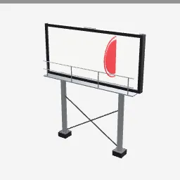 Billboard low-poly 3D model (2,860 tris)