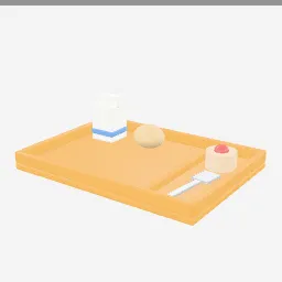 Lunch Tray low-poly 3D model (2,724 tris)