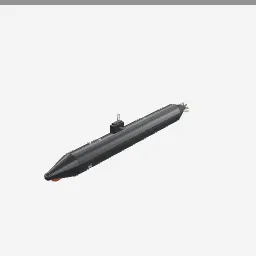 Submarine low-poly 3D model (6,296 tris)