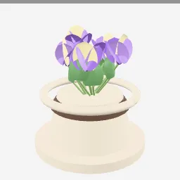 Pansy low-poly 3D model (14,104 tris)