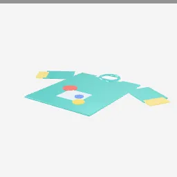 Art Smock low-poly 3D model (1,640 tris)